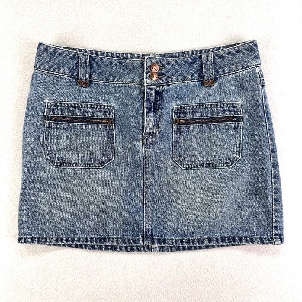 Vintage Tilt Y2K Denim Jean Mini Skirt Womens‎ 9 Indie Sleaze Bareback